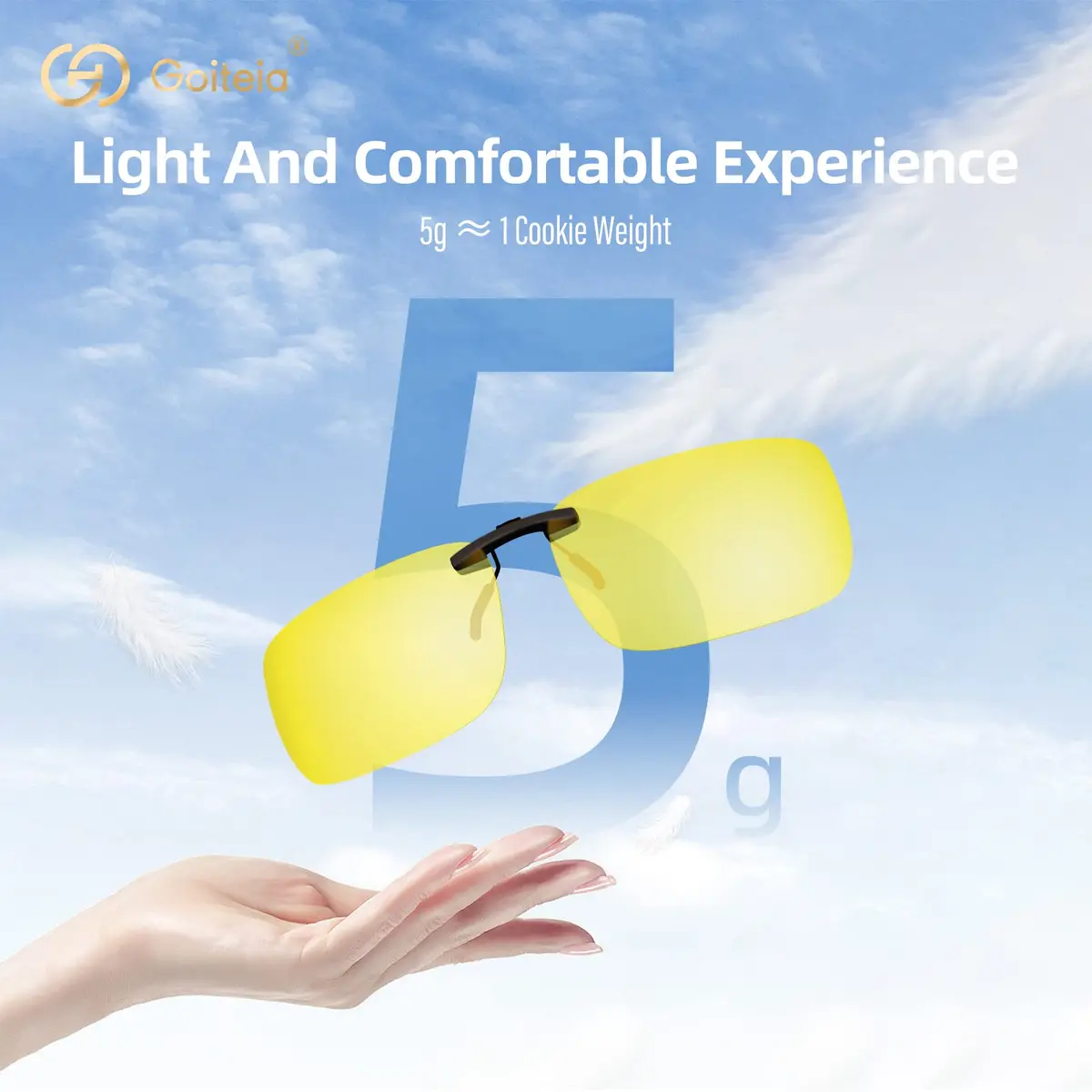 Goiteia Night Driving Clip On Glasses | Polarized UV400 Anti-Glare for Safer Night Drive - view 4