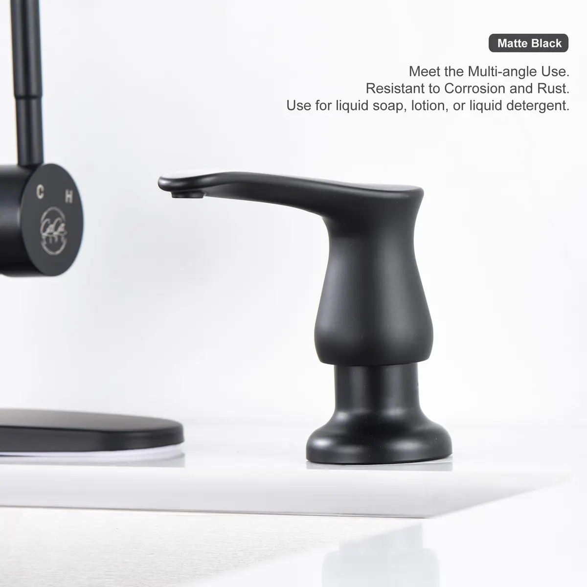 GAGALIFE Built-in Soap Dispenser for Kitchen Sink with 500ml Bottle, Matte Black | Easy Refill & Installation - view 8