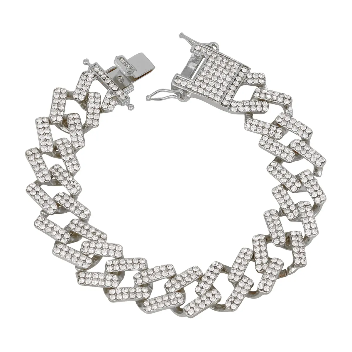 Charles Raymond Bling-ed Out Hip Hop Mens Watch 8.5 inch Silver | Iced Out Dial & Diamond Look - view 4