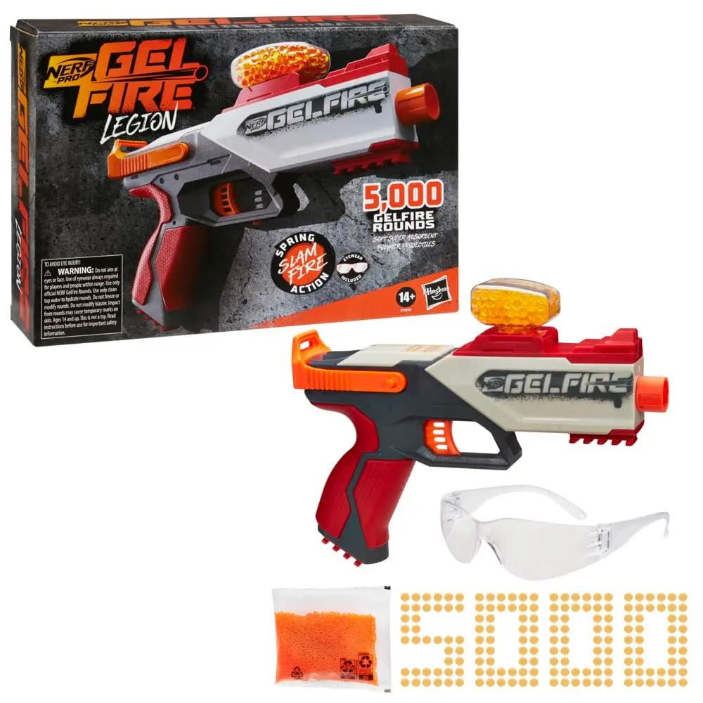 Nerf Pro Gelfire Legion Spring Action Blaster 130 Hopper | 5000 Rounds, Protective Eyewear, Slam Fire, Ages 14+ - main product image