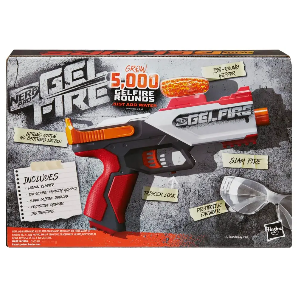 Nerf Pro Gelfire Legion Spring Action Blaster 130 Hopper | 5000 Rounds, Protective Eyewear, Slam Fire, Ages 14+ - view 3