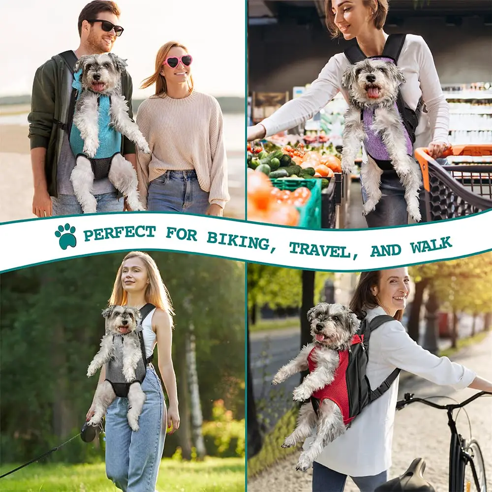 PetAmi Dog Carrier Backpack, Adjustable Ventilated Pet Sling for Small Medium Dogs & Cats, Large, 12-16 lbs, Purple | Lightweight & Expandable - view 6