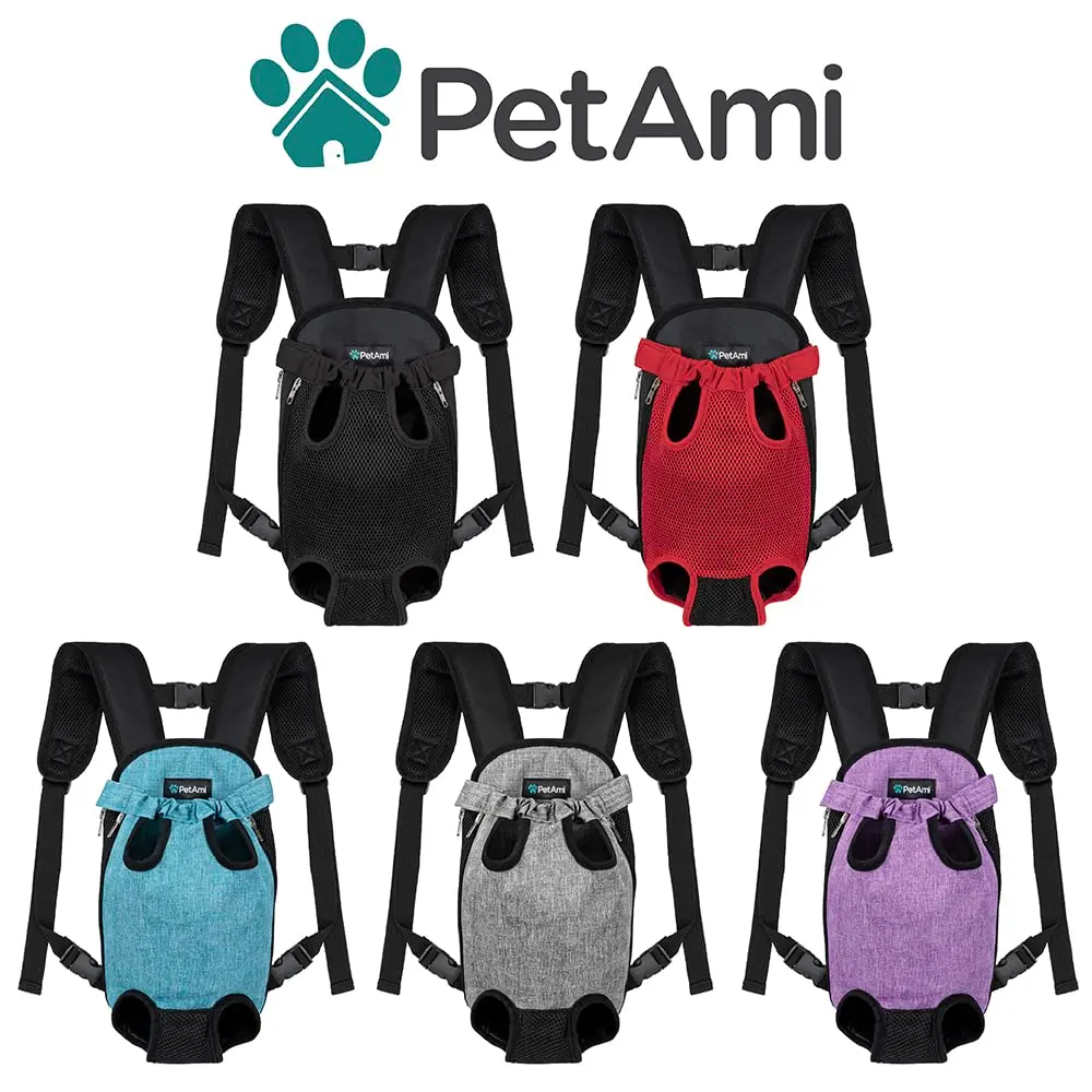 PetAmi Dog Carrier Backpack, Adjustable Ventilated Pet Sling for Small Medium Dogs & Cats, Large, 12-16 lbs, Purple | Lightweight & Expandable - view 7