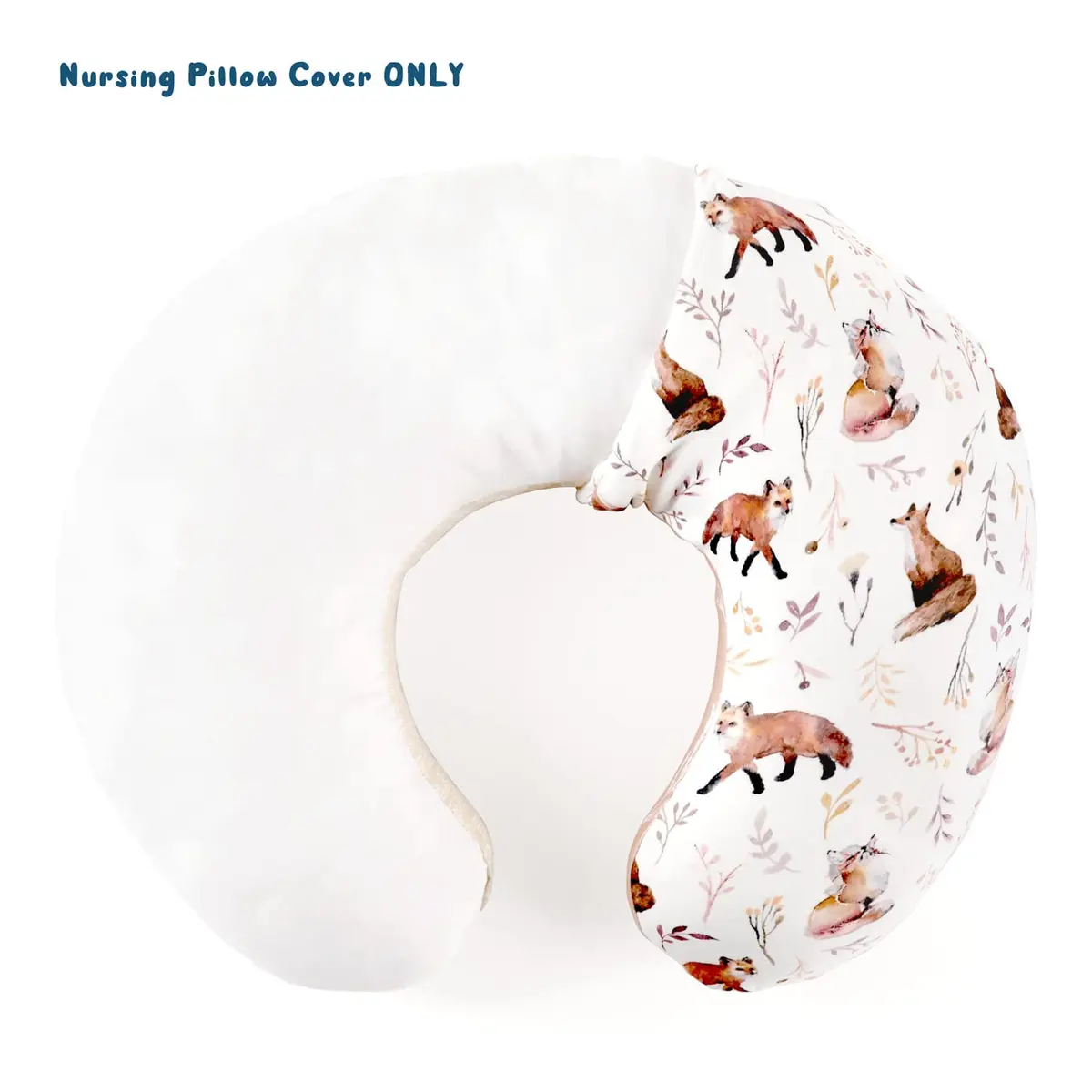 GRSSDER Nursing Pillow Cover Stretchy Minky Removable Slipcover for Breastfeeding Pillows, Ultra Soft Comfortable Fox Pattern (22.5 x 18 inches) - view 6