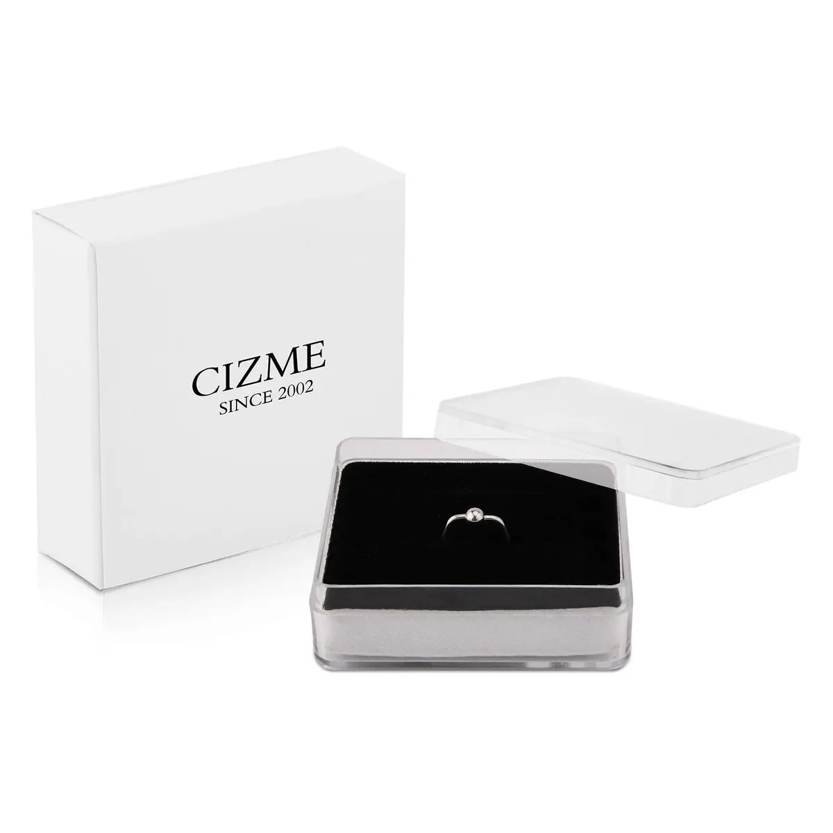 CIZME Titanium Belly Button Ring, Heart Diamond Navel Ring, 14G, 10mm | Hypoallergenic, Heart CZ, 10mm Bar - view 2