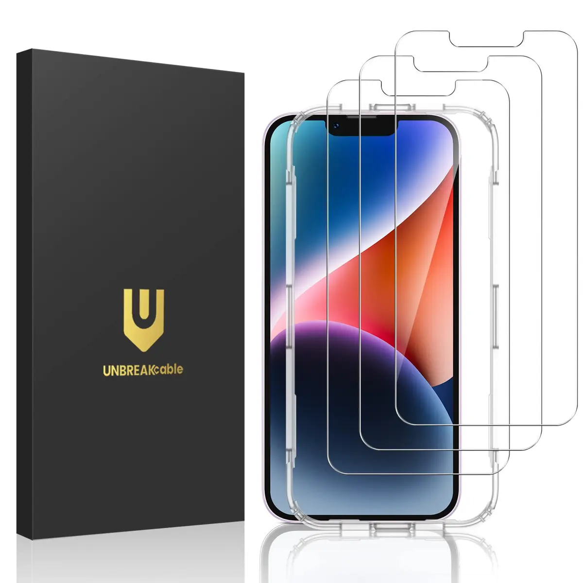 UNBREAKcable 3-Pack Screen Protector for iPhone 13 Pro Max/14 Plus 6.7'' | Ultra HD, 9H Hardness, Bubble-Free - main product image