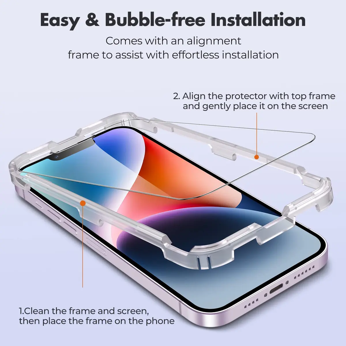 UNBREAKcable 3-Pack Screen Protector for iPhone 13 Pro Max/14 Plus 6.7'' | Ultra HD, 9H Hardness, Bubble-Free - view 3