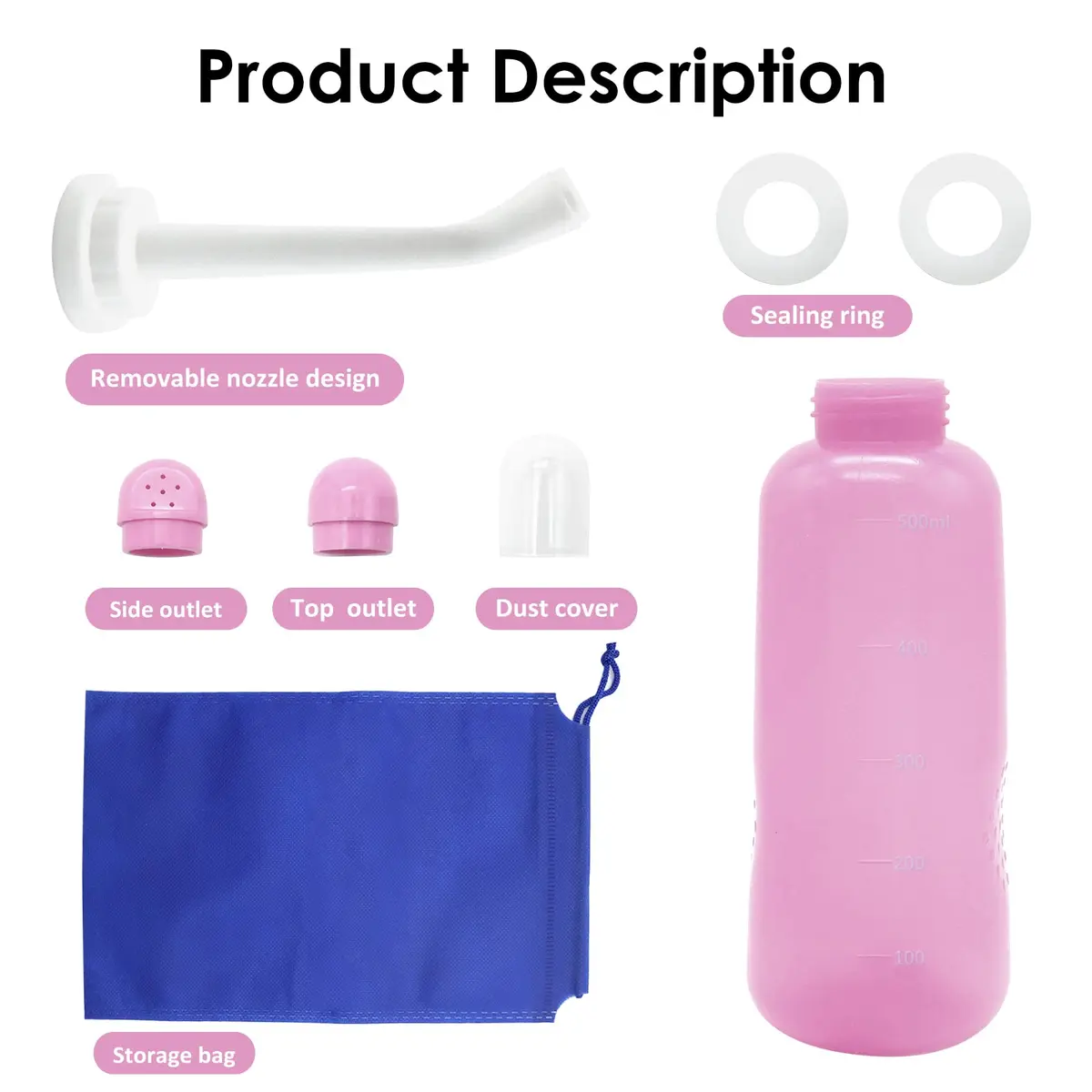 RUFCRIL Peri Bottle Postpartum 500ml | Boilable TPE, Travel Bag, Feminine & Baby Care - view 3