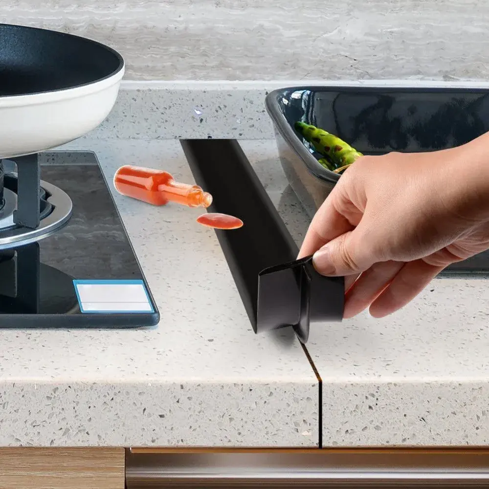 DOOHOOKIT Flexible Kitchen Stove Gap Covers 2 Pack 21 Inches Black | Seals Gaps Between Counter and Stovetop - view 4