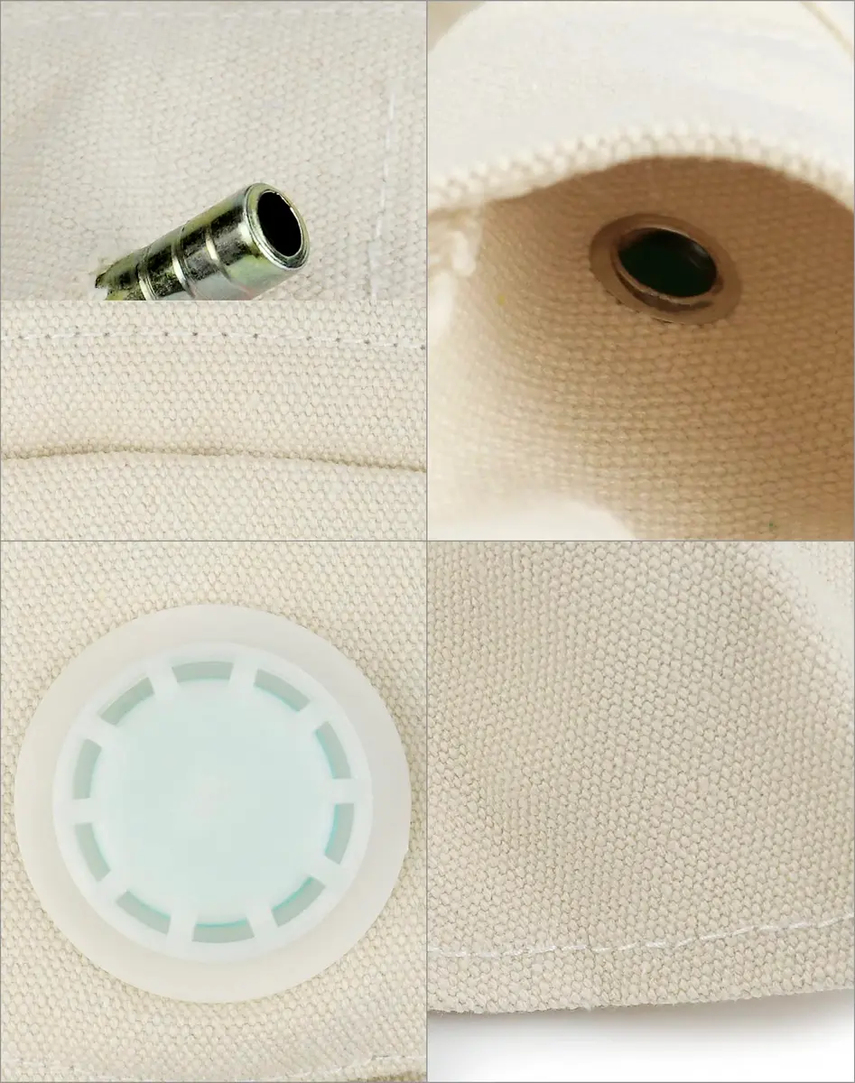 QWORK Sand Blasting Hood Cap with Clear Vision Face Shield and Neck Protector, White | Heavy Duty Canvas & Plastic - view 4
