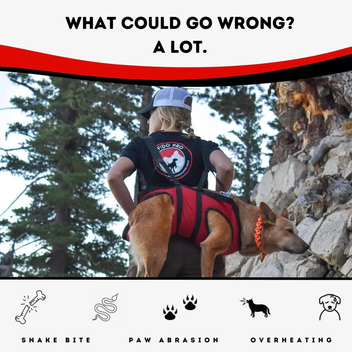 Fido Pro Airlift Emergency Dog Rescue Sling Red XL (576g) | Assisted Carry for Injured Dogs - view 4