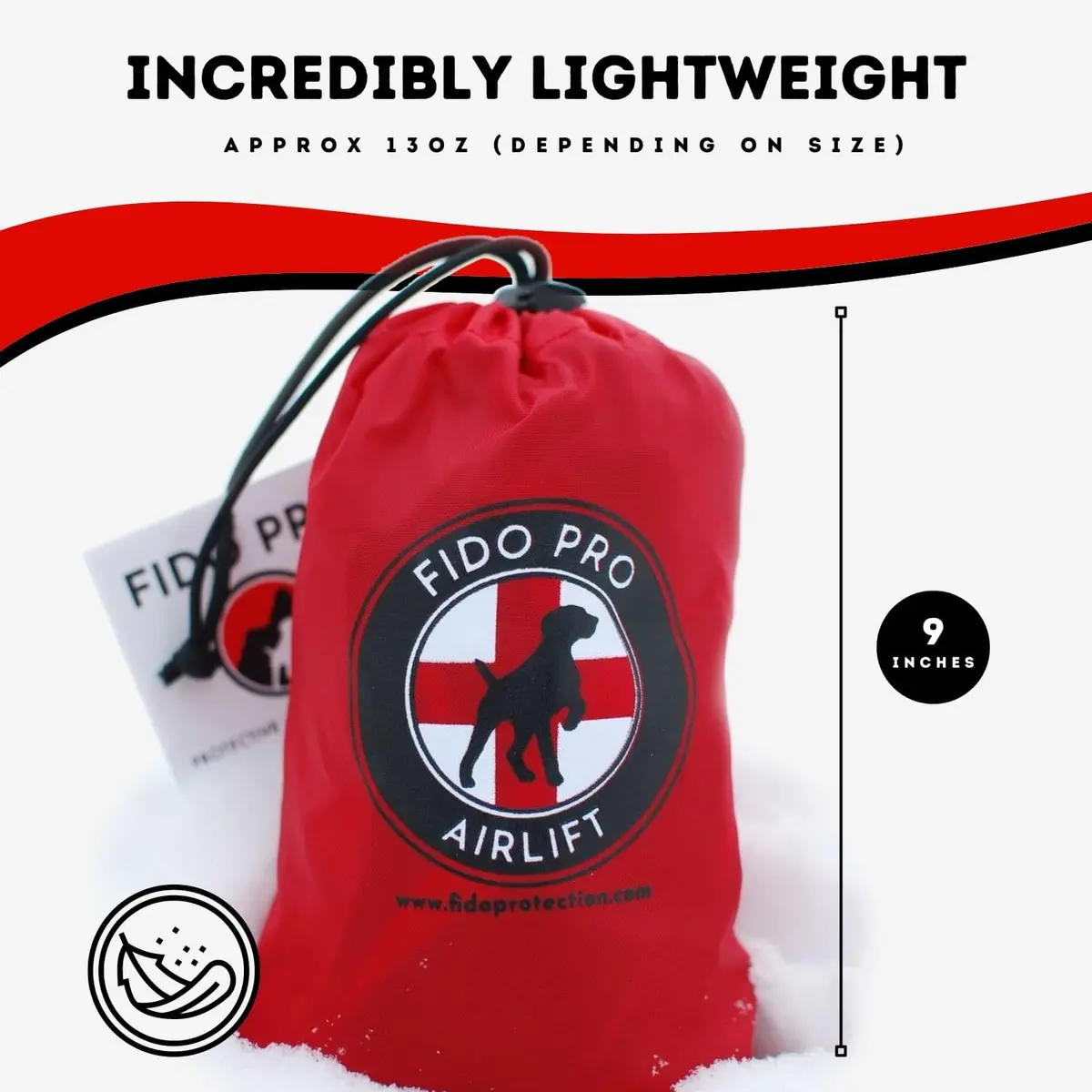 Fido Pro Airlift Emergency Dog Rescue Sling Red XL (576g) | Assisted Carry for Injured Dogs - view 7