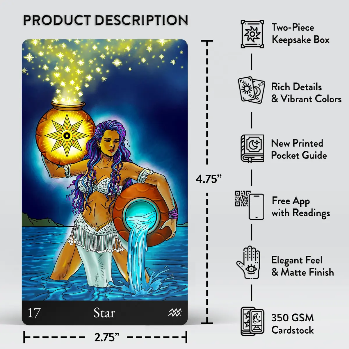 AstroMatrix Tarot Deck with Comprehensive Guide – Modern Symbolism and Enhanced Digital Interpretations for All Levels - view 4