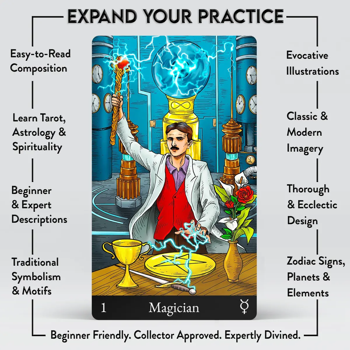 AstroMatrix Tarot Deck with Comprehensive Guide – Modern Symbolism and Enhanced Digital Interpretations for All Levels - view 3