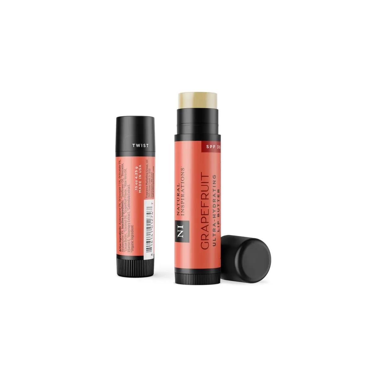 Natural Inspirations Grapefruit SPF 30 Lip Butter 0.15oz | Organic, Hydrating & Sun Protection - main product image