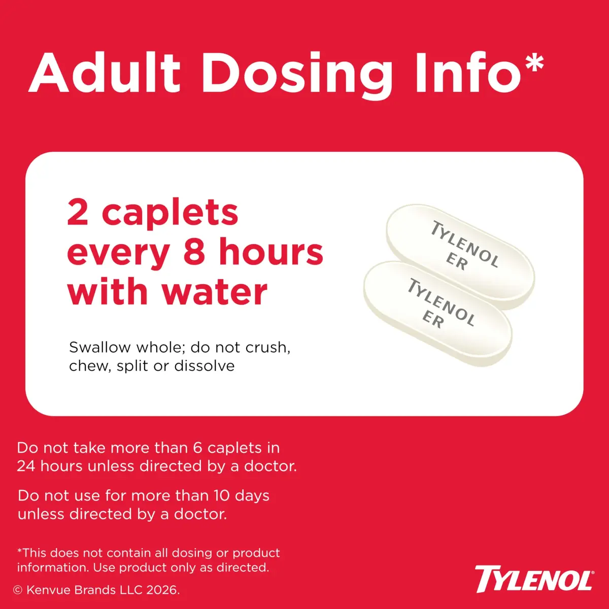 Tylenol 8-Hour Arthritis Pain Relief Extended-Release Caplets 650 mg (50 Count) | Doctor Recommended OTC Pain Reliever - view 5