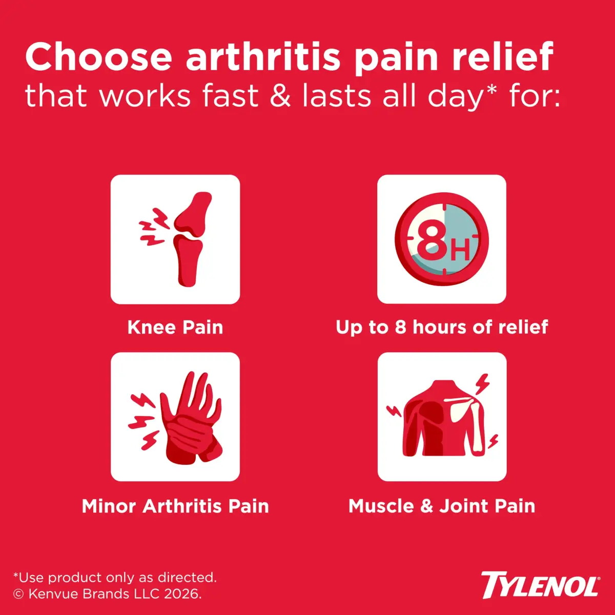 Tylenol 8-Hour Arthritis Pain Relief Extended-Release Caplets 650 mg (50 Count) | Doctor Recommended OTC Pain Reliever - view 2