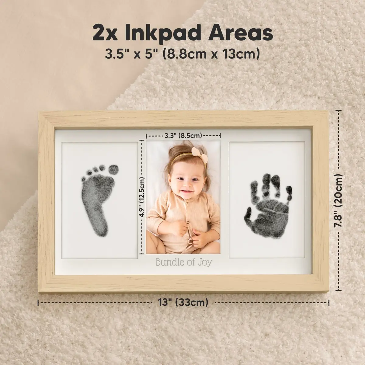 KeaBabies Inkless Baby Hand and Footprint Kit (Ash Wood) | Mess-Free Keepsake for Newborns - view 7