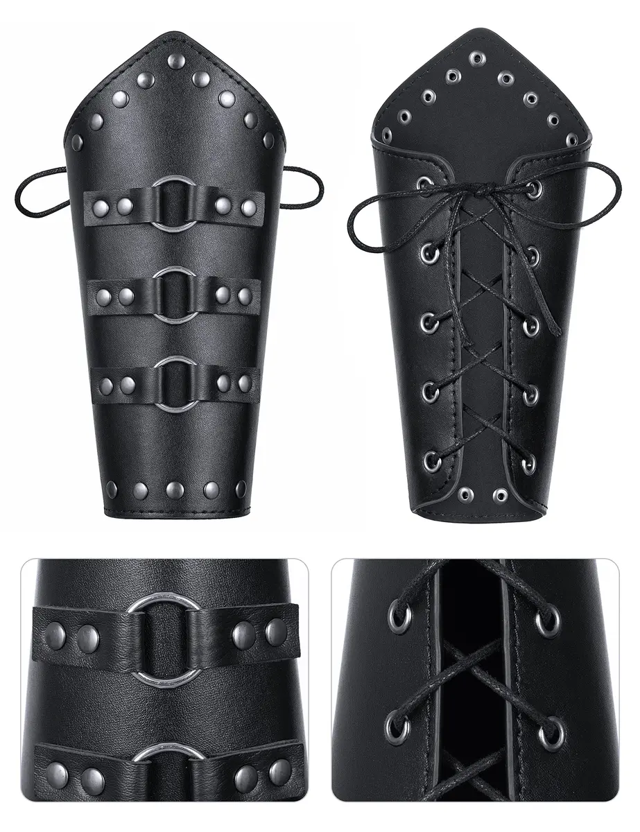 ALAMIYA Medieval Knight Leather Belt Shawl Men Renaissance Half Shoulder Cape Scarf Buckle Bracers Retro Magic Cork Potion Bottle Sword Frog Accessories - view 7