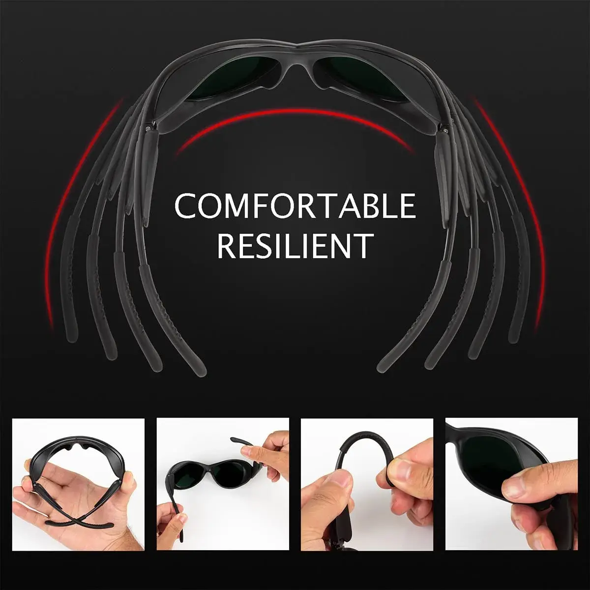 Dubofu Professional Red Light Therapy Glasses, Eye Protection for Red & Near Infrared Light Therapy, OD3+ Comfortable Goggles for Red Light Panel & Infrared Therapy - view 6