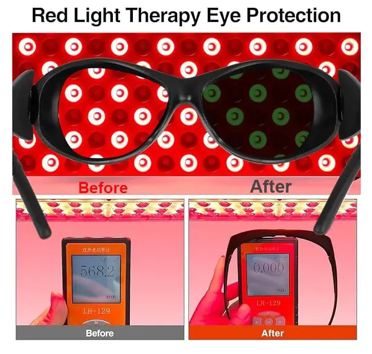 Dubofu Professional Red Light Therapy Glasses, Eye Protection for Red & Near Infrared Light Therapy, OD3+ Comfortable Goggles for Red Light Panel & Infrared Therapy - view 2