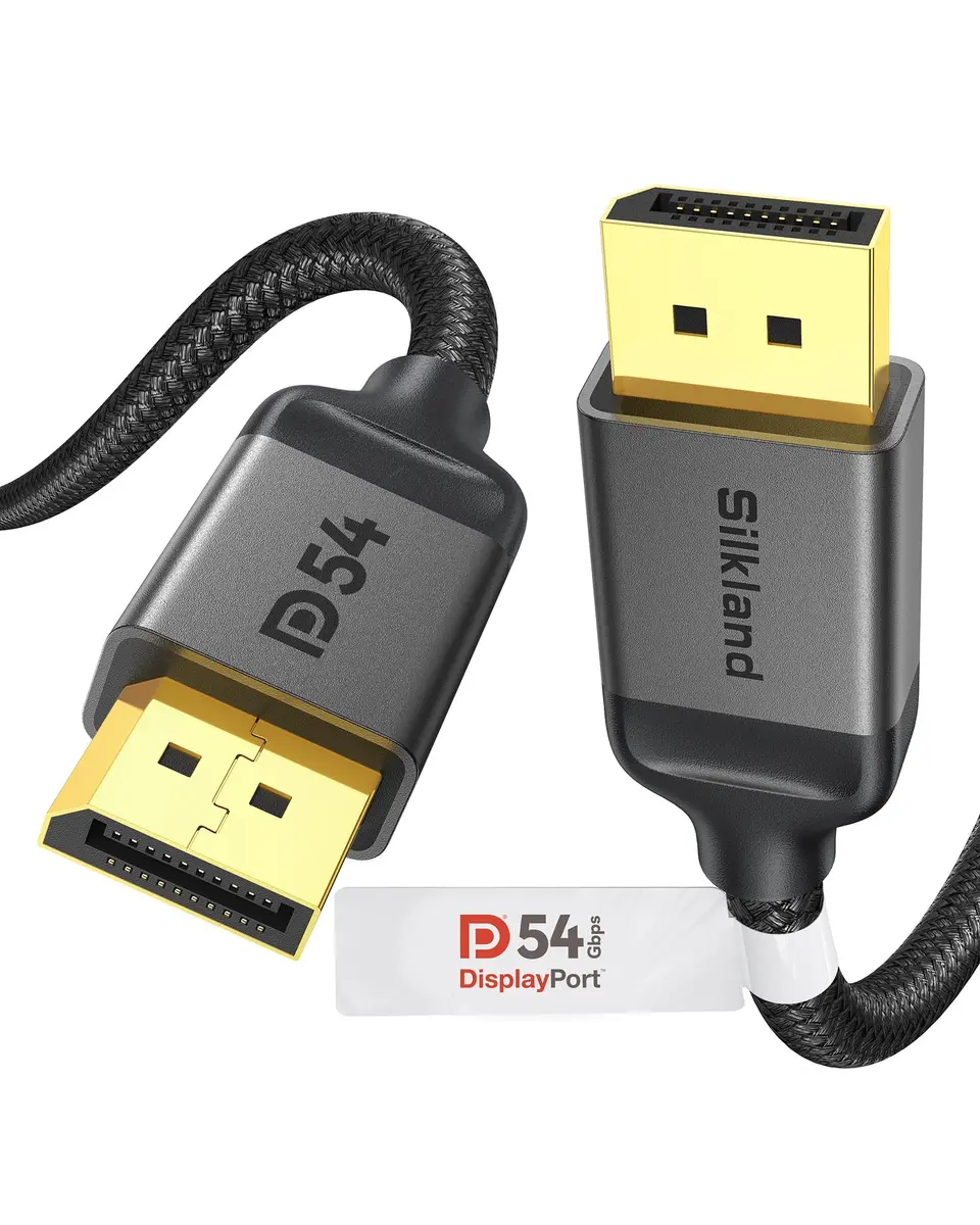 Silkland 16K DisplayPort Cable 2.1 6.6FT | VESA Certified 54Gbps Gaming & 16K Support - main product image
