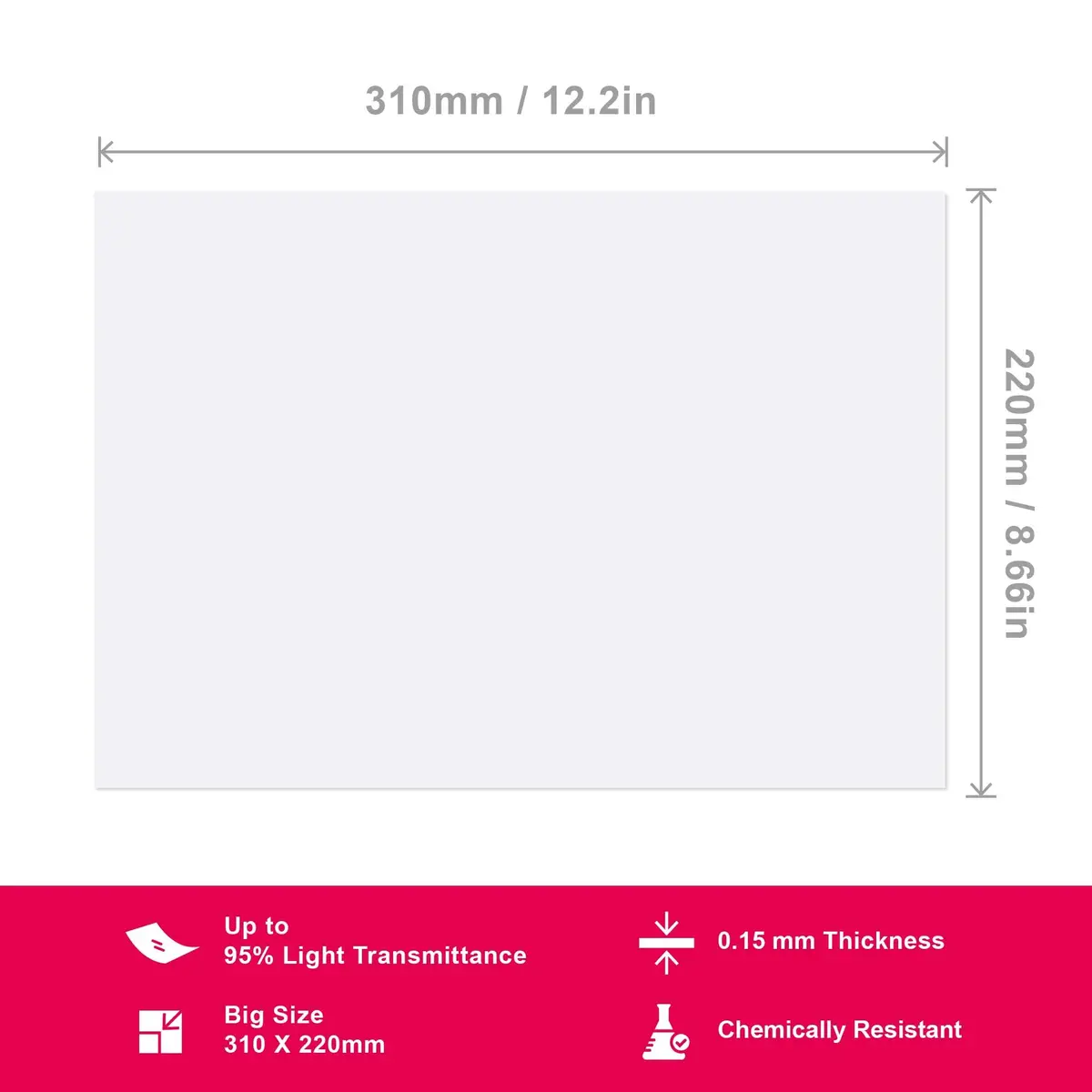 Phrozen PFA nFEP Film for Mighty 8K 12K Revo 14K 16K, 310 x 220 mm | High UV Transmittance Resin Printing - view 2