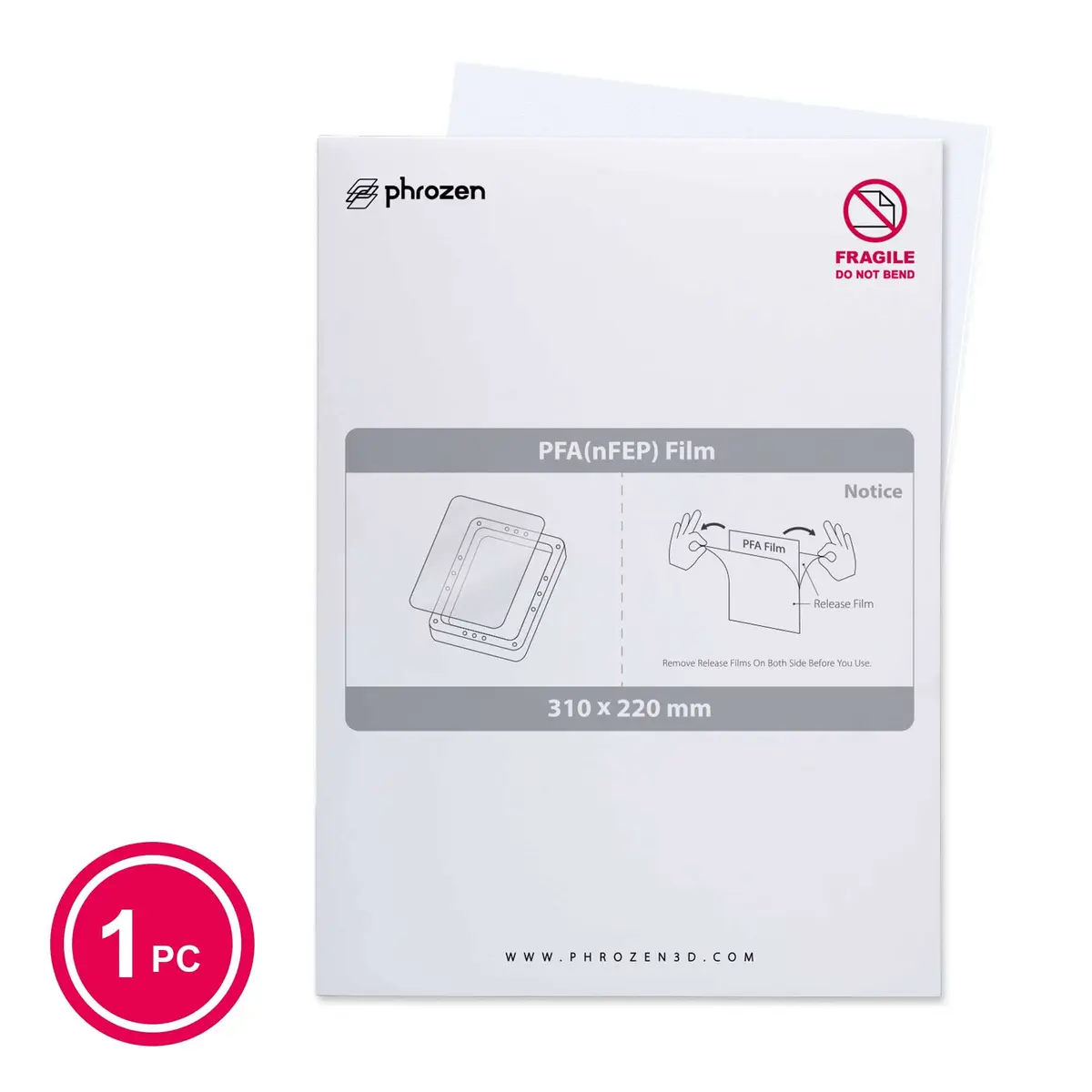 Phrozen PFA nFEP Film for Mighty 8K 12K Revo 14K 16K, 310 x 220 mm | High UV Transmittance Resin Printing - view 4