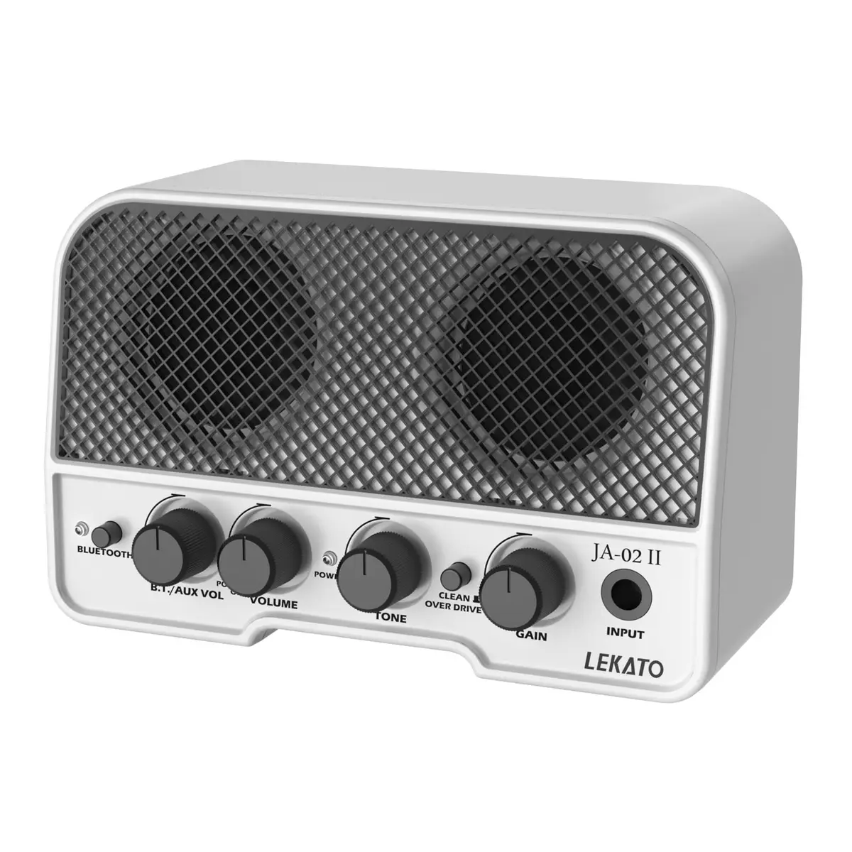 LEKATO Mini Guitar Amp 5W White | Rechargeable, Portable, Wireless Bluetooth Practice - view 8