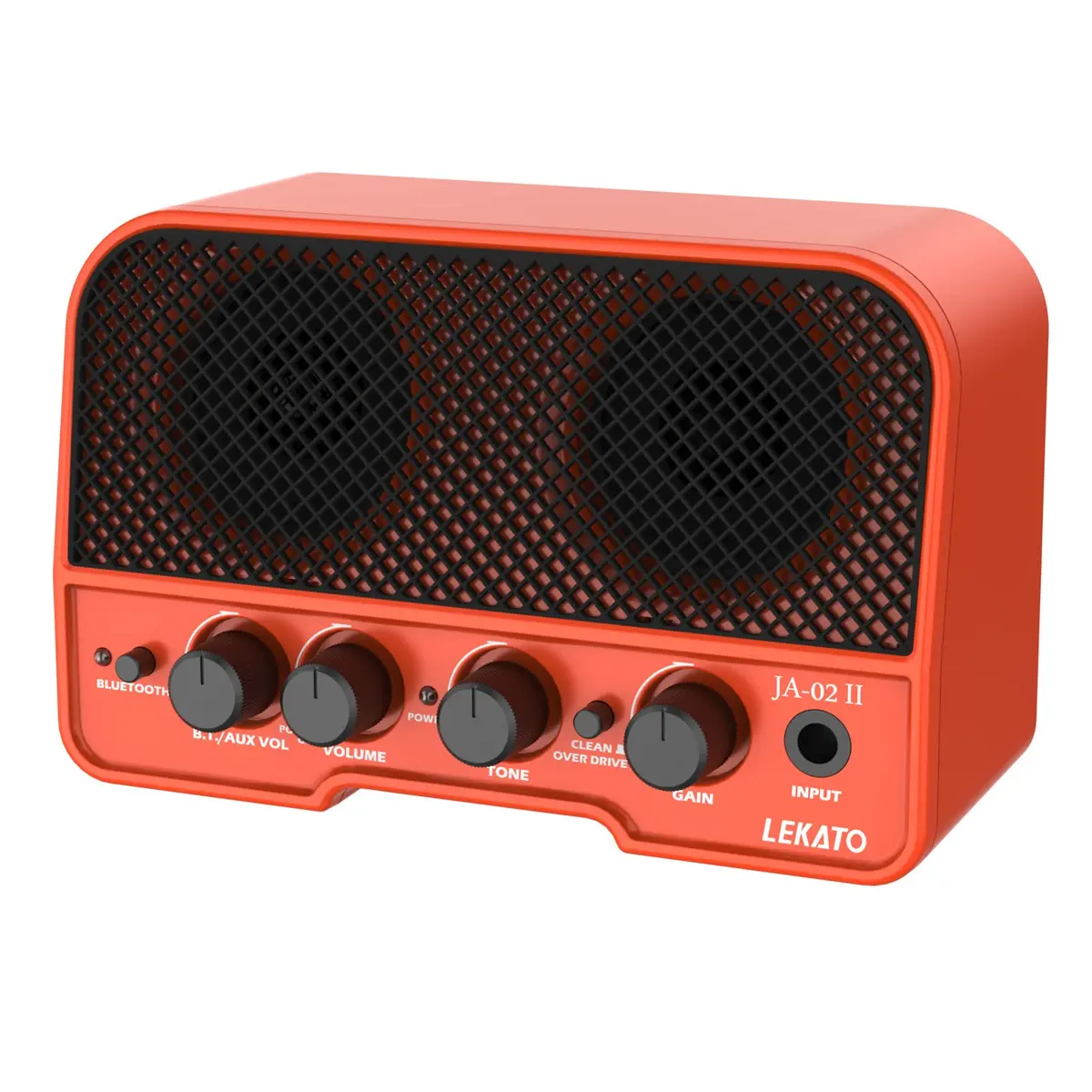 LEKATO Mini Guitar Amp 5W Orange | Rechargeable, Portable, Wireless Bluetooth Practice Amp - main product image