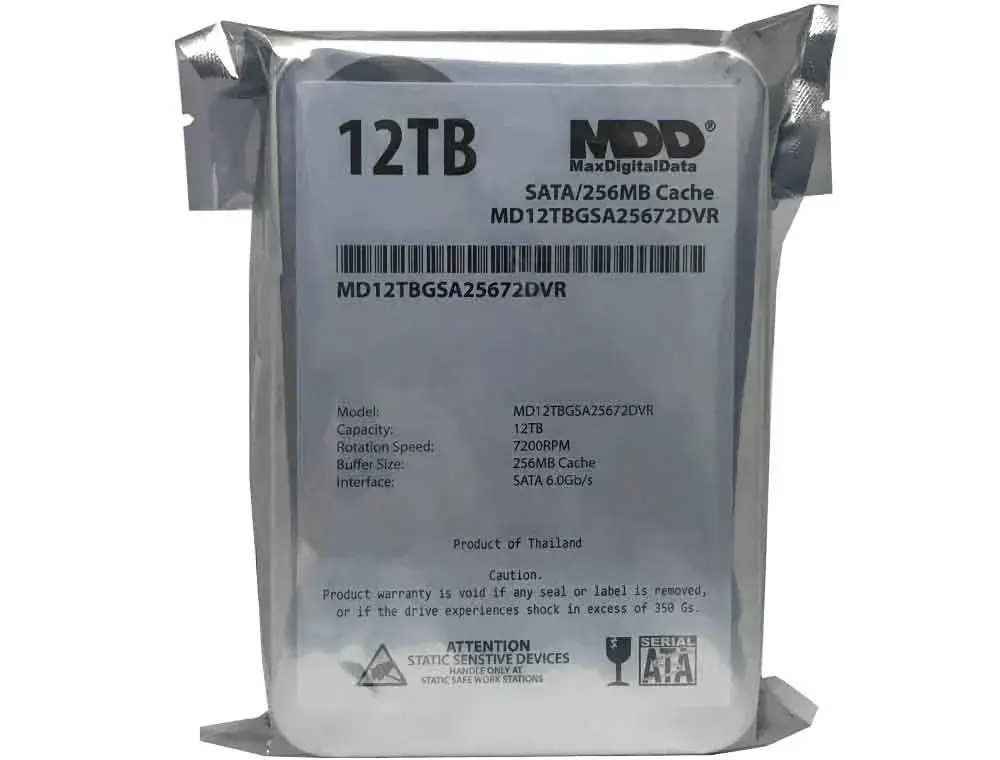 MDD MAXDIGITALDATA 12TB Surveillance Hard Drive 7200 RPM 256MB Cache | Built for 24/7 Operation - view 5
