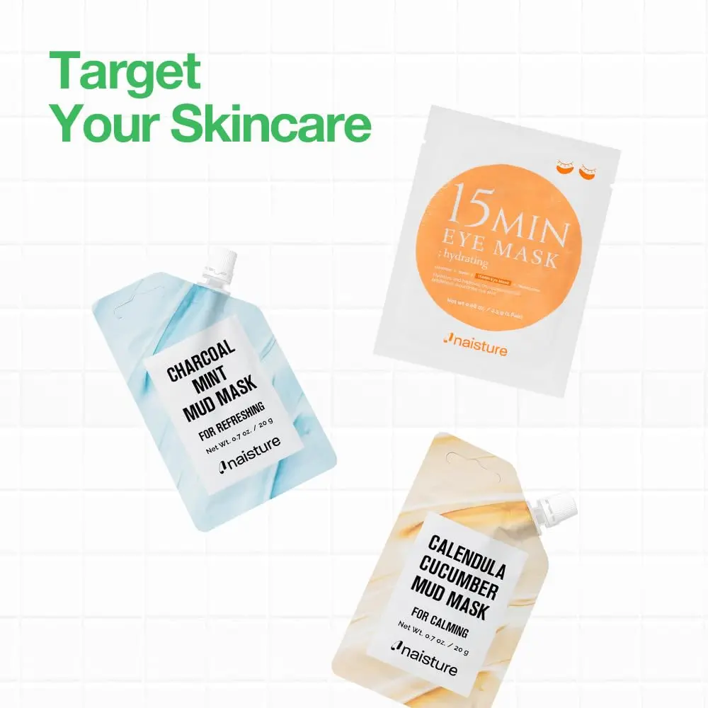 Naisture 15 Min Rescue Me Kit Skincare Gift Set with Face, Eye & Mud Masks | All-in-One Self-Care Bundle for Skincare Lovers - view 3