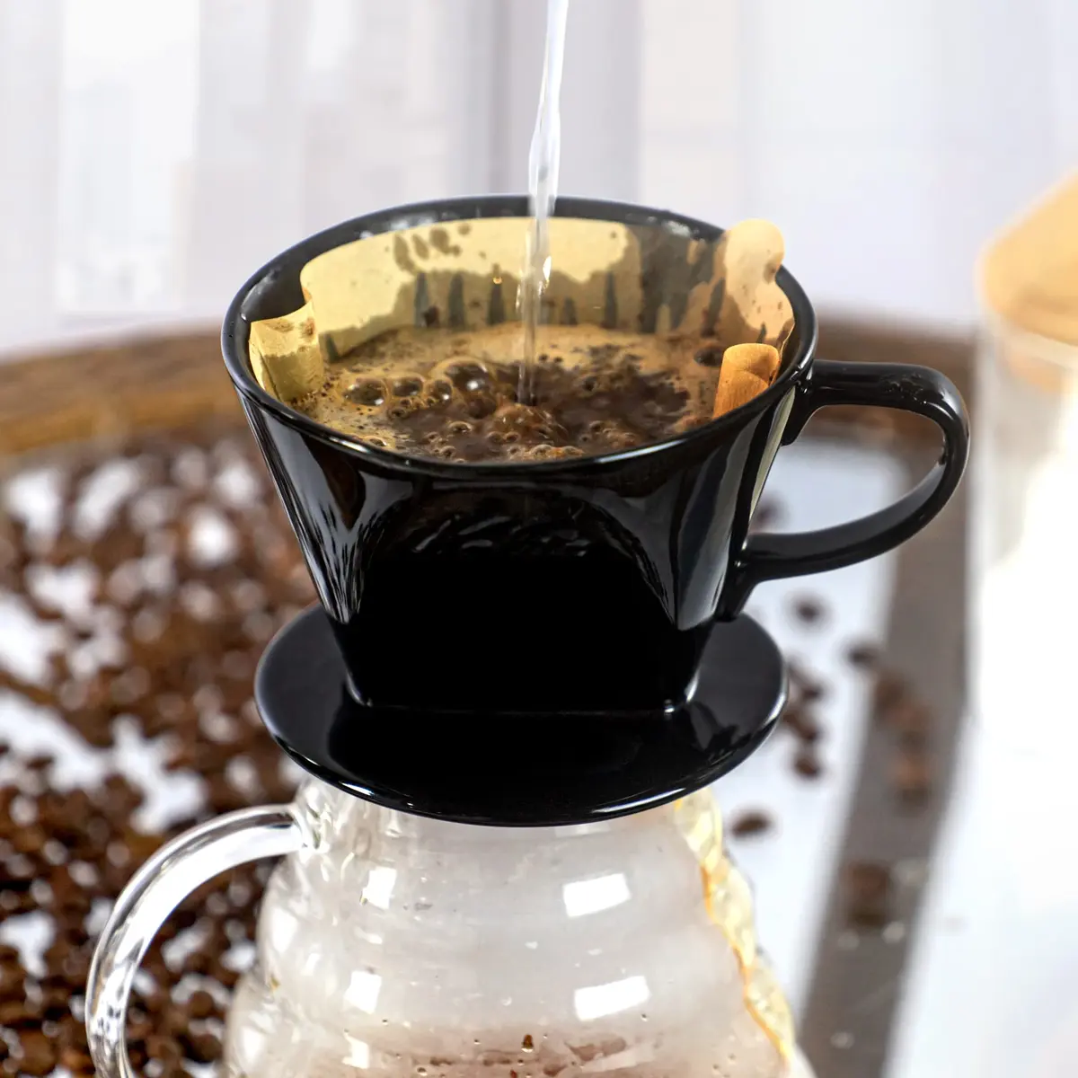 LHUKSGF Pour Over Ceramic Coffee Dripper 2 Cups | High-Quality Ceramic, Portable & Durable - view 4