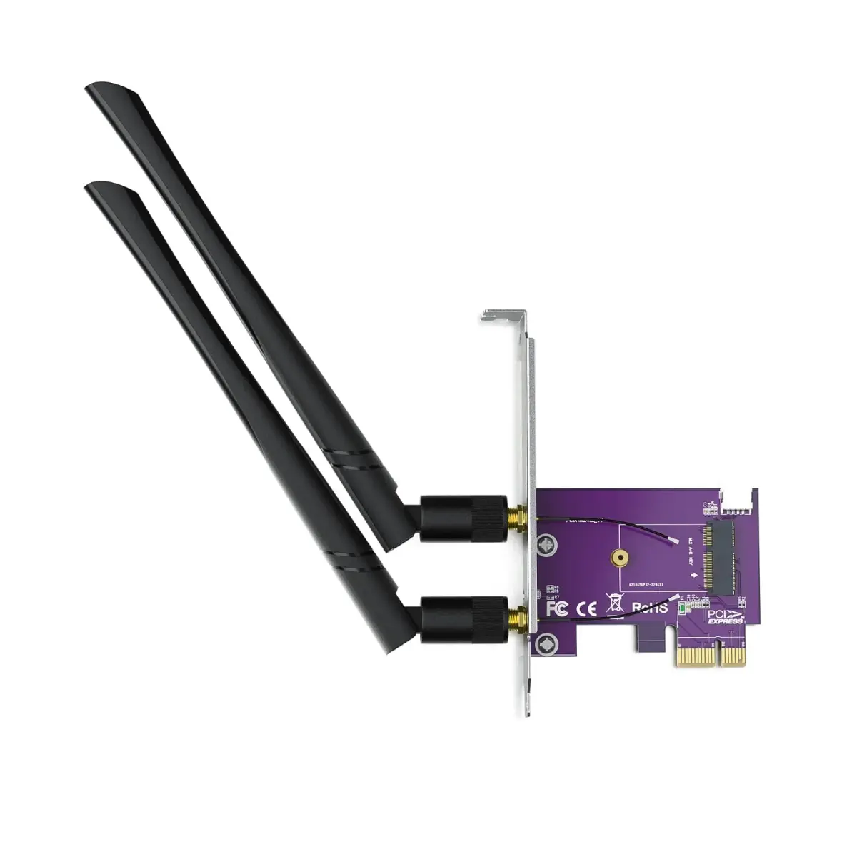 10Gtek PCIe x1 to M.2 WiFi Bluetooth Adapter Card | Supports A+E Key NGFF Modules, Dual-Band 2.4/5GHz, 2X 5dBi Antennas - view 2