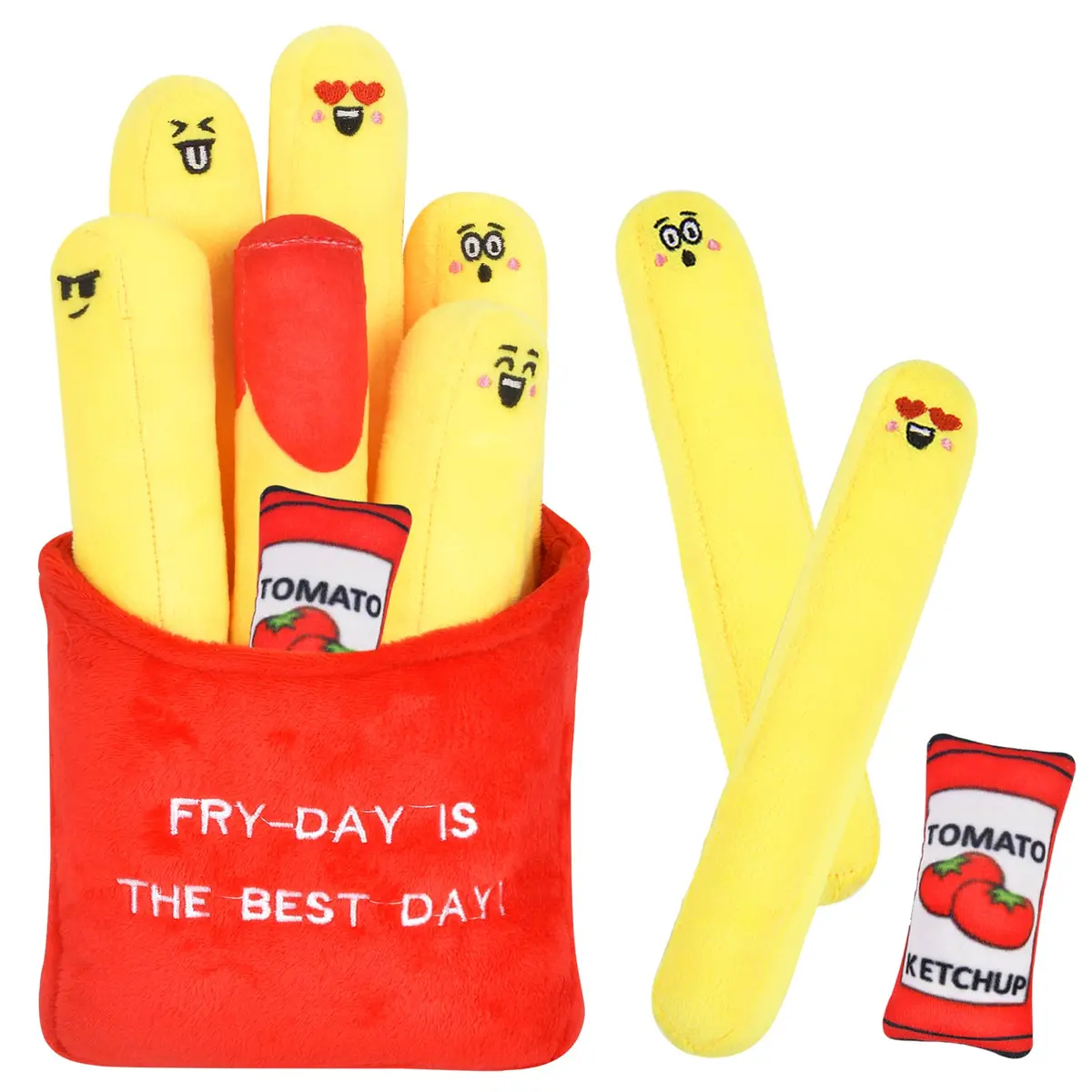 ChezMax French Fries Plush Pillow | Cute Food Plushie for Kids & Adults, 7.25 x 12 inches - main product image