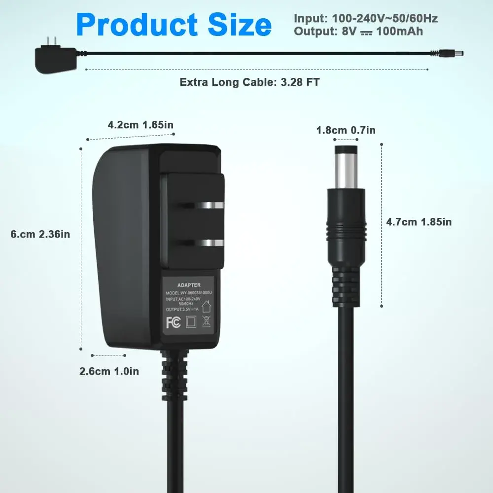 HYGAMOCC 8V 100mA Quick Charger for Philips Norelco MG3750 Trimmer | 1.2m (3.9ft) Power Supply - view 6