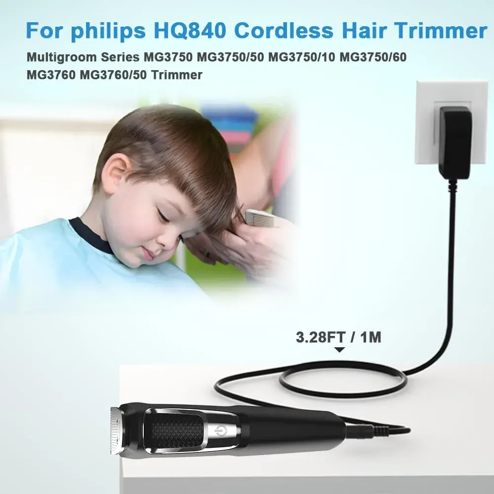HYGAMOCC 8V 100mA Quick Charger for Philips Norelco MG3750 Trimmer | 1.2m (3.9ft) Power Supply - view 2