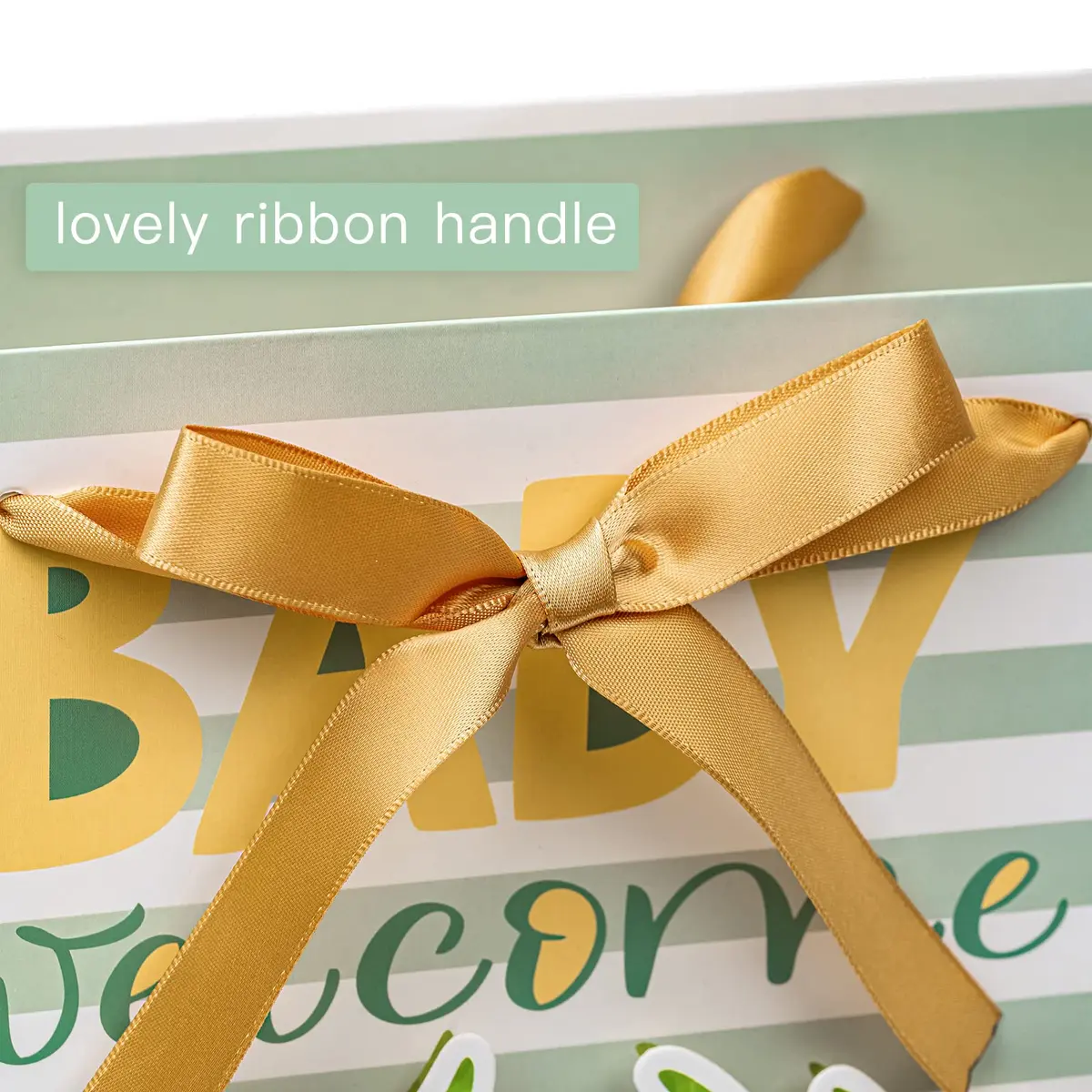 Loveinside Baby Gift Bag with Tissue Paper and Greeting Card 13" x 10" x 5" | Unisex-Green Animal - view 8