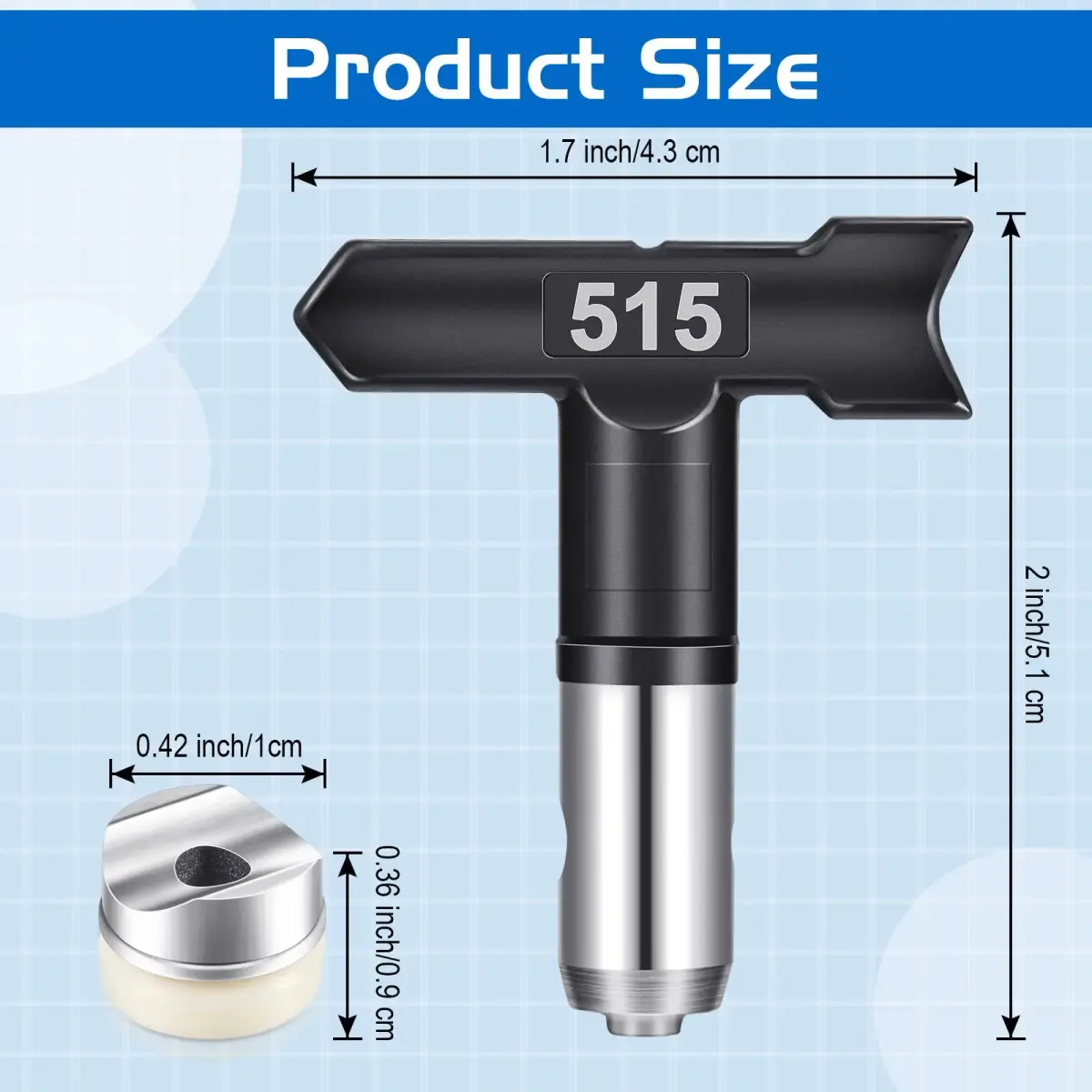 Zhengmy Airless Paint Sprayer Tips 12 Pcs (109-517, 621-623) | 1/4 Inch Thread Reversible Spray Nozzles - view 2