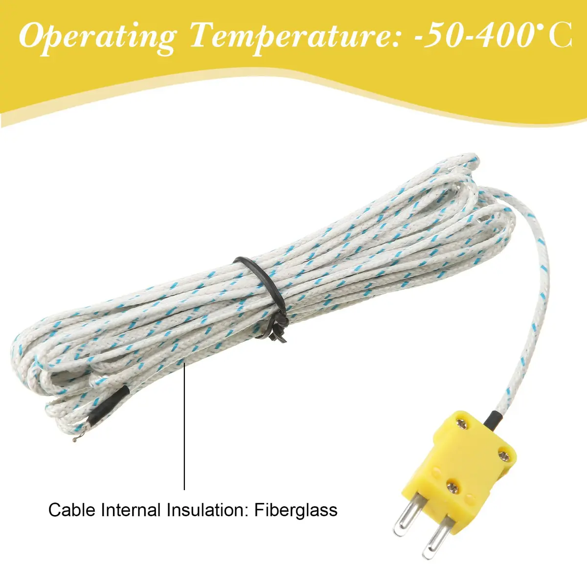 Weewooday K Type Thermocouple Probe 3m | Fast Response, Universal Compatibility, Fiberglass Insulation - view 6