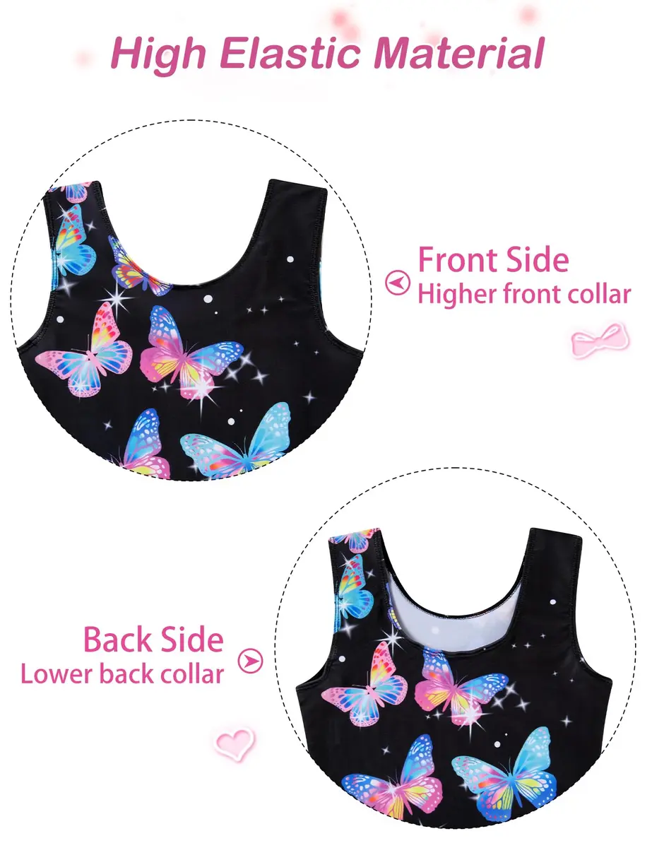 TUONROAD Girls Leotard Size 6-7 Years | Breathable Polyester & Spandex Gymnastics Bodysuit - view 3
