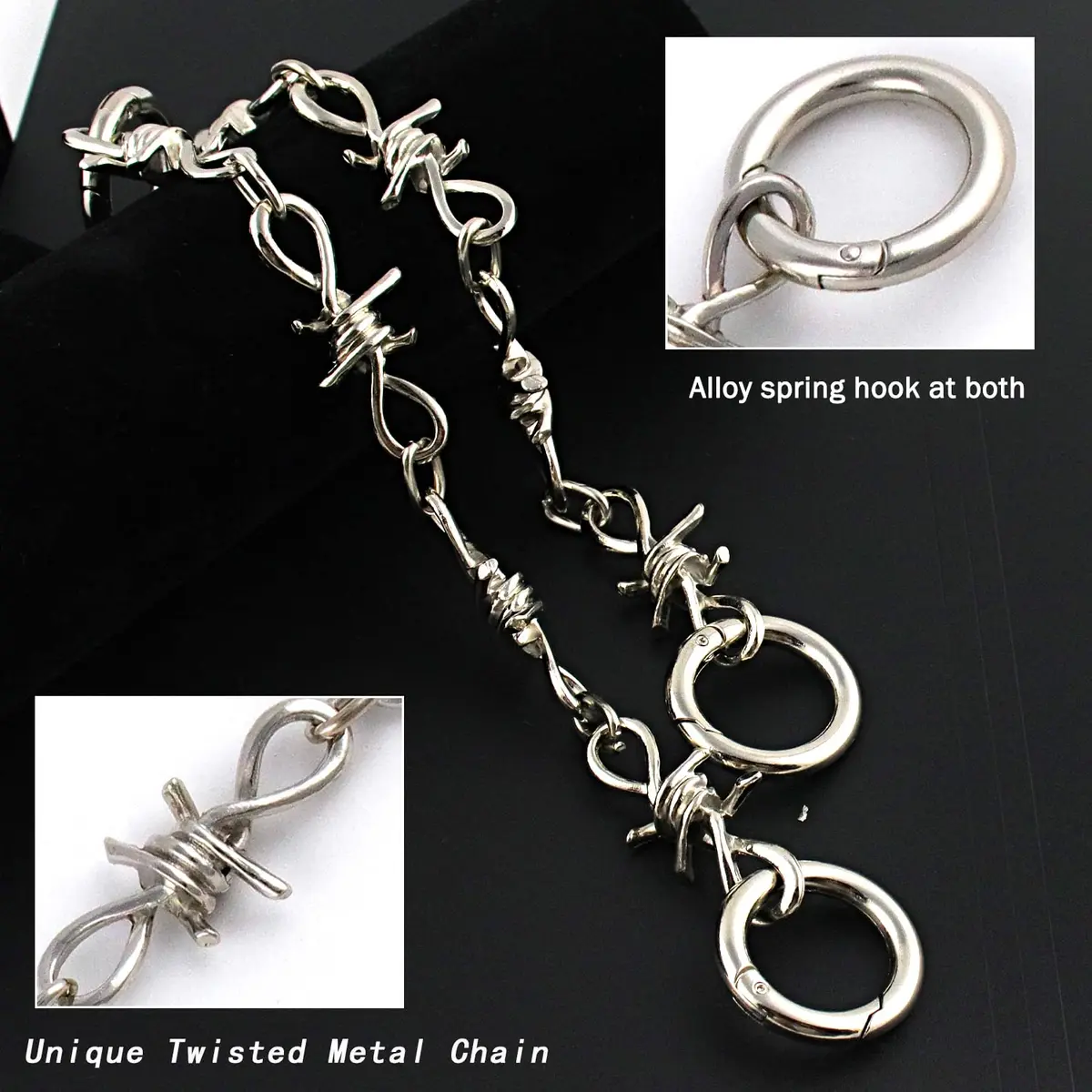 VIQWYIC Shoes Metal Chain Spikes Charms | Punk Chain for Sandals & Shoes - view 4