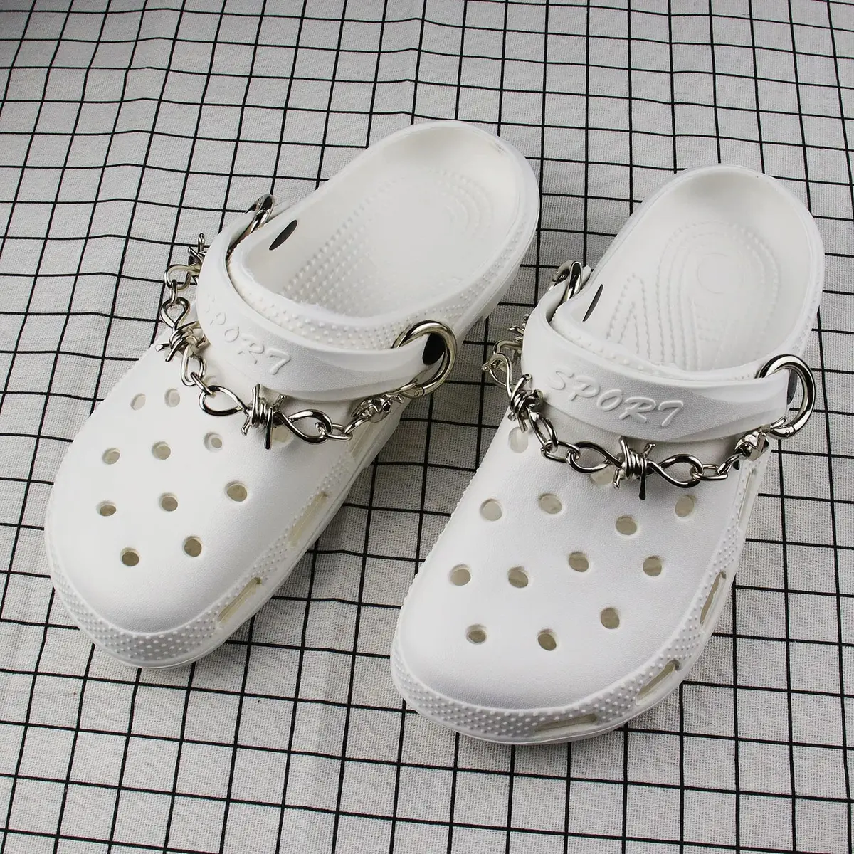 VIQWYIC Shoes Metal Chain Spikes Charms | Punk Chain for Sandals & Shoes - view 5