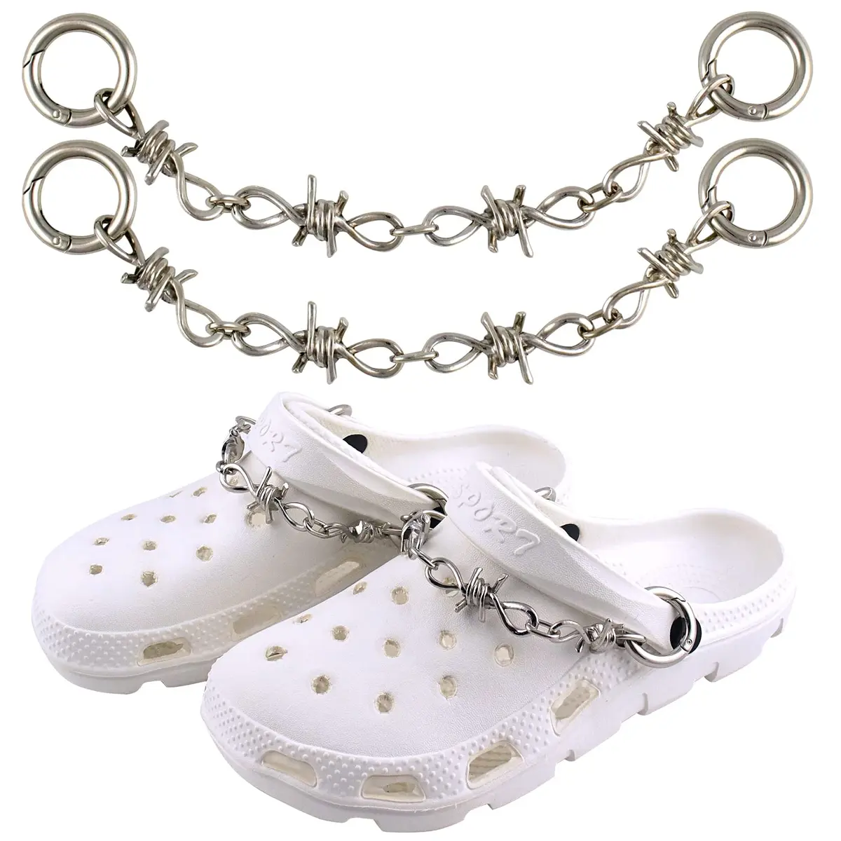 VIQWYIC Shoes Metal Chain Spikes Charms | Punk Chain for Sandals & Shoes - view 3