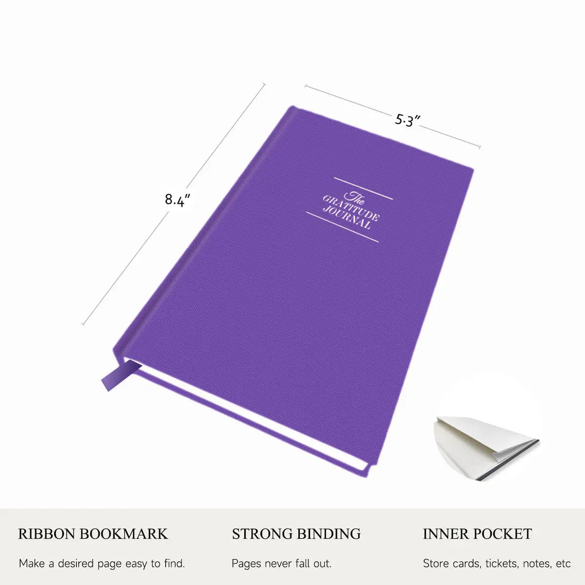 GOSSIP FOX Gratitude Journal Purple A5 | Daily Affirmation & Reflection Planner for Happiness - view 2