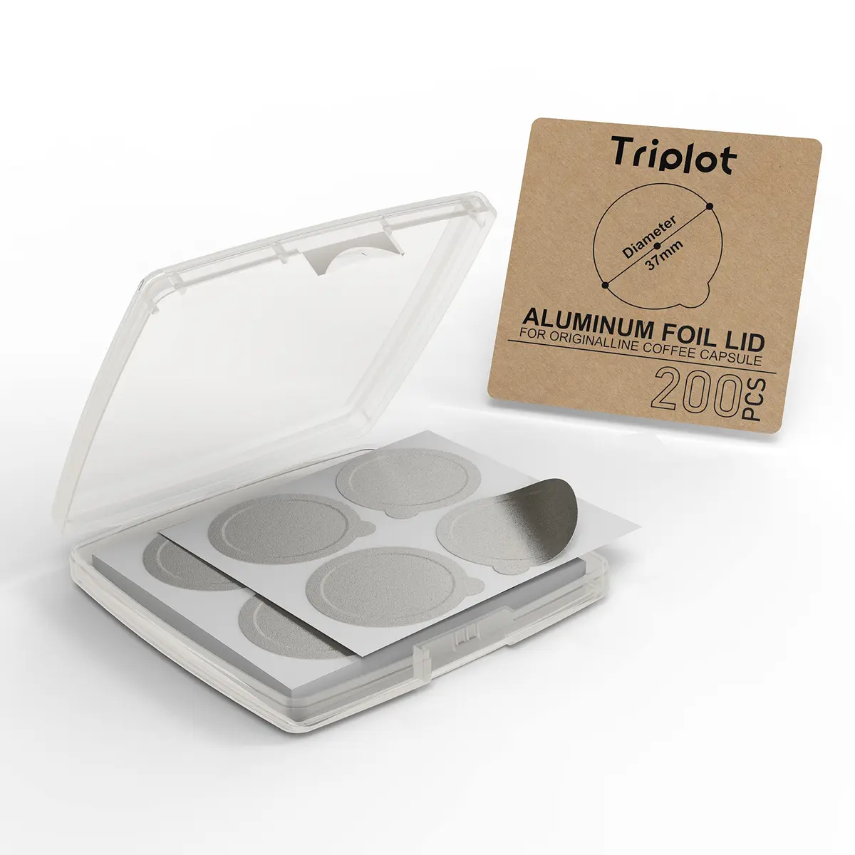 Triplot Aluminum Lids for Nespresso OriginalLine Capsules, 200 Count (37mm) | Reusable Coffee Pod Seals for Rich Crema - view 4