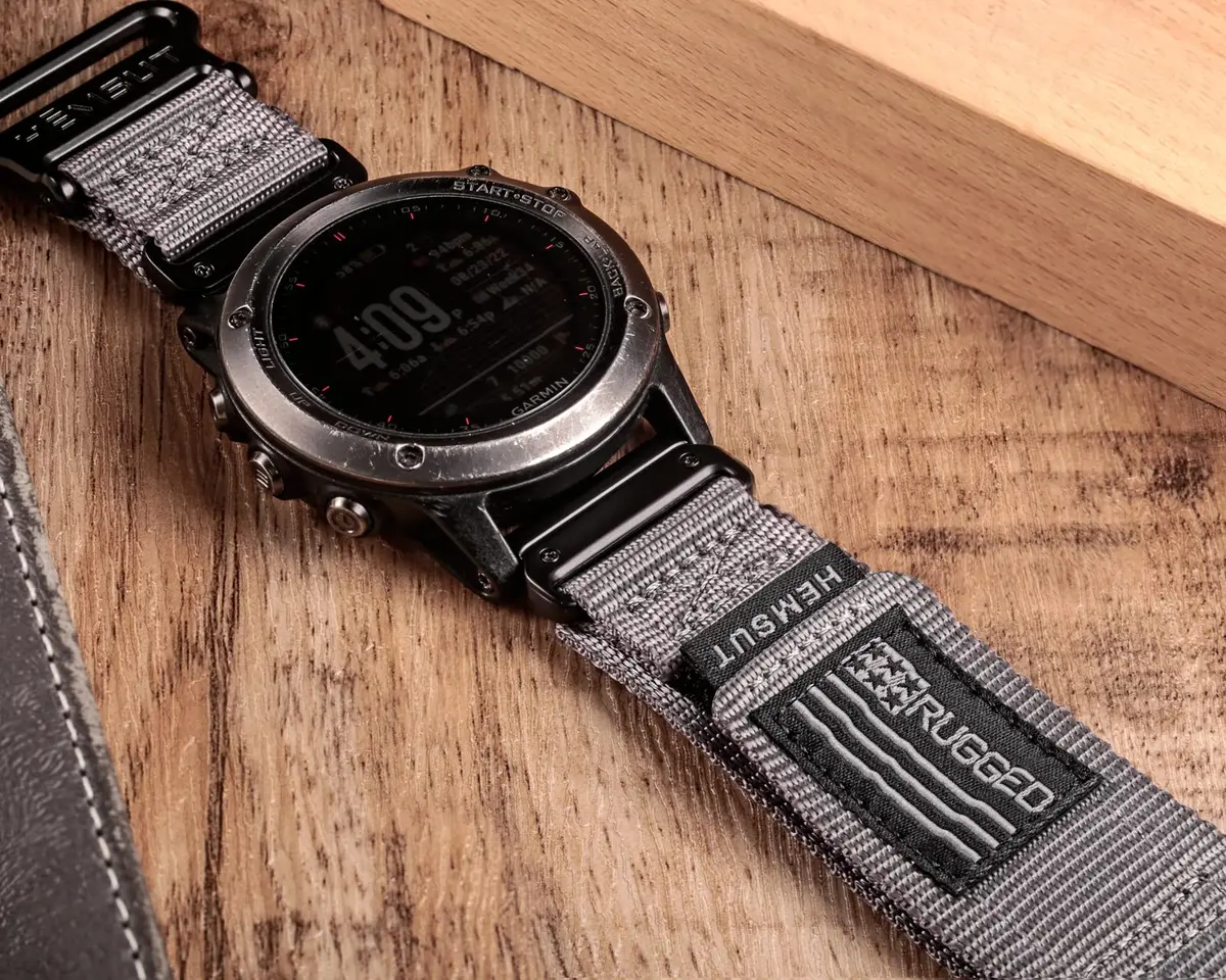 hemsut h Nylon Sports Watch Band 26mm Military Strap | Compatible with Garmin Instinct 3, Fenix 8, 7X, Descent MK1, Foretrex 601/701 - view 3