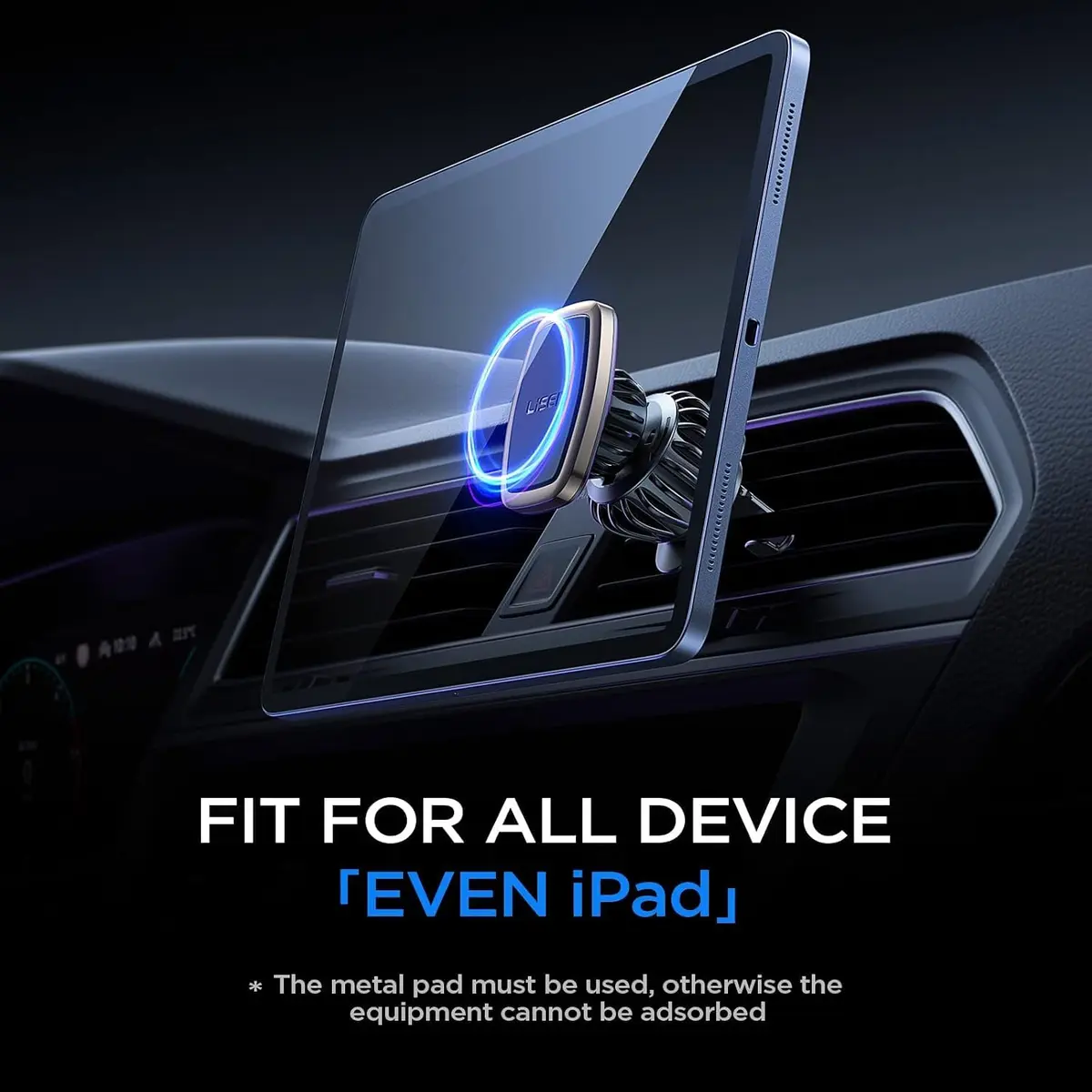 LISEN Magnetic Phone Holder for Car with Upgraded Clip | 360° Adjustable, Case Friendly, Gold - view 6
