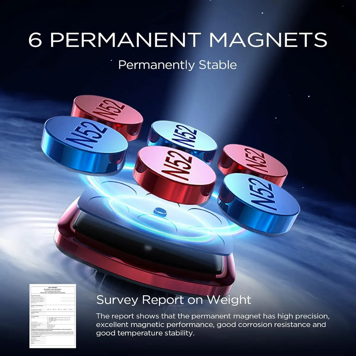 LISEN Magnetic Phone Holder for Car with Upgraded Clip & 6 Magnets, Red | Secure Vent Mount for Smartphones - view 5