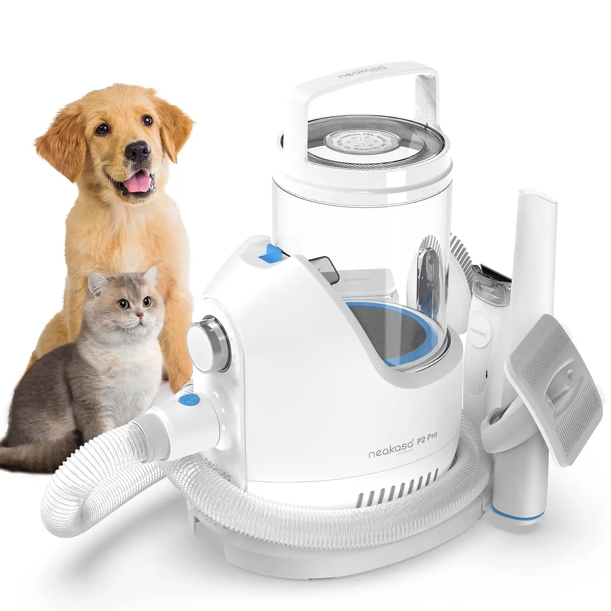 Neakasa P2 Pro Dog Grooming Kit with Vacuum Suction 99% Hair | 5 Tools, 2L Dustbin, Low Noise (110V) - main product image